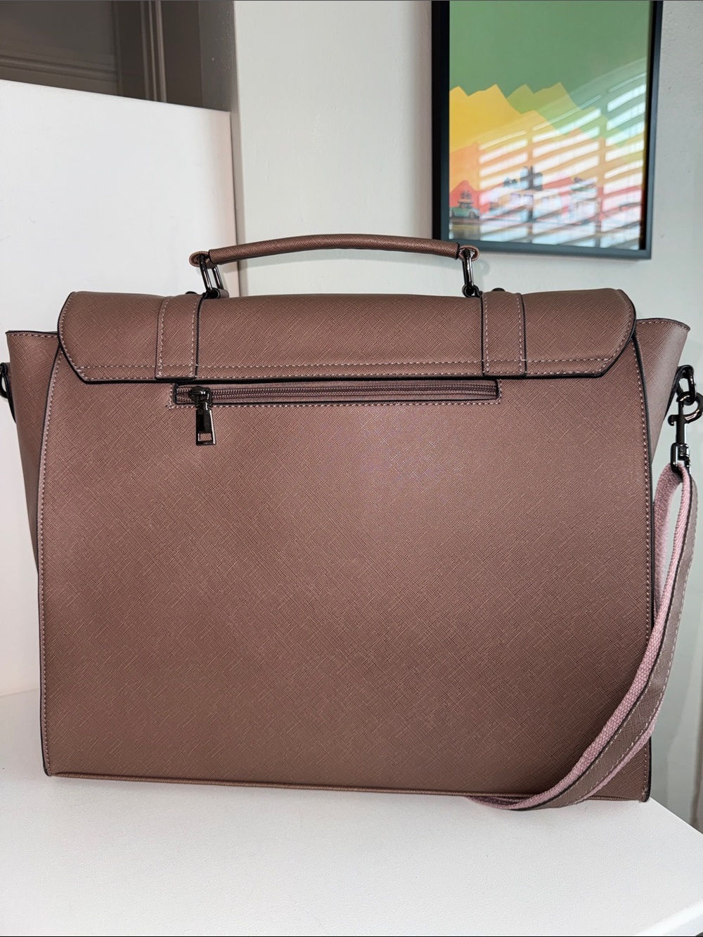 EaseGave 15.6" Laptop Briefcase Satchel Messenger Bag—Mauve / Vintage Purple - Picture 5 of 9